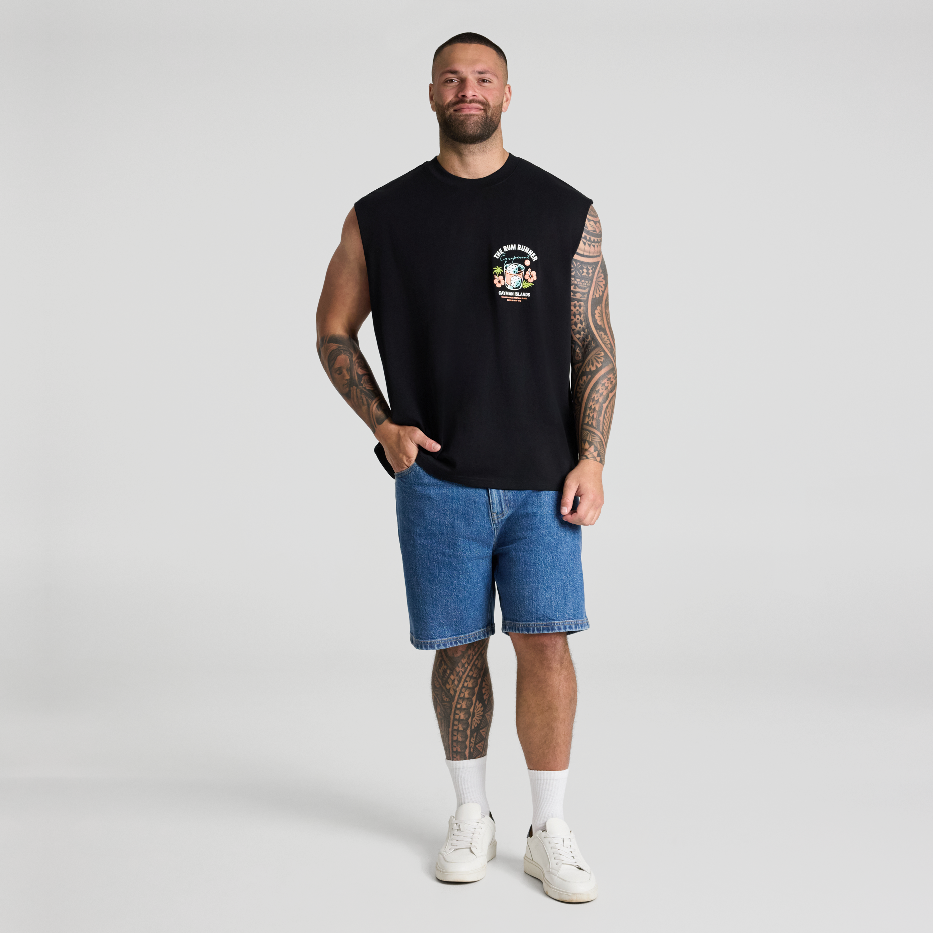 Black Rum Runner Muscle Tee