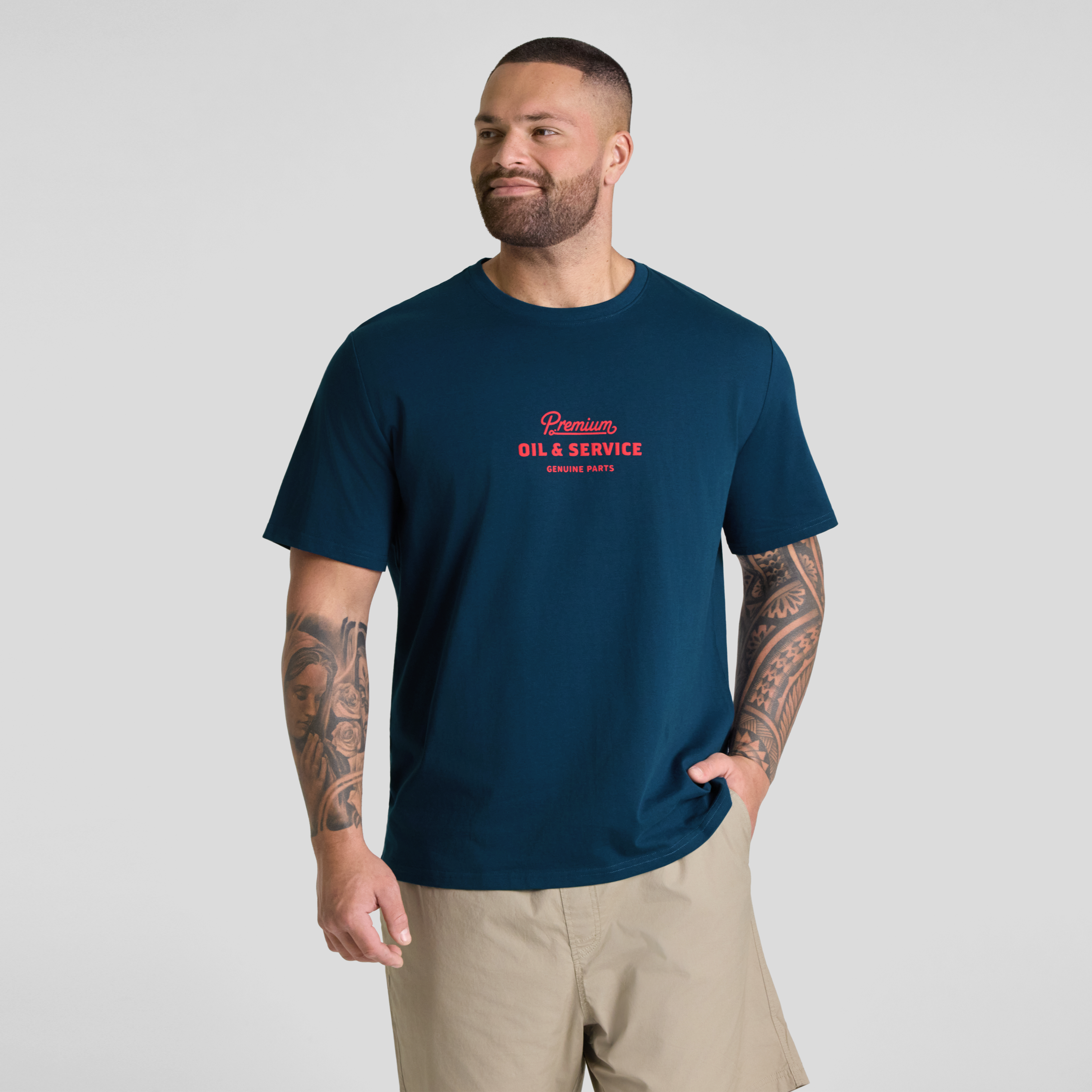 Teal Revolte Crew Neck Tee