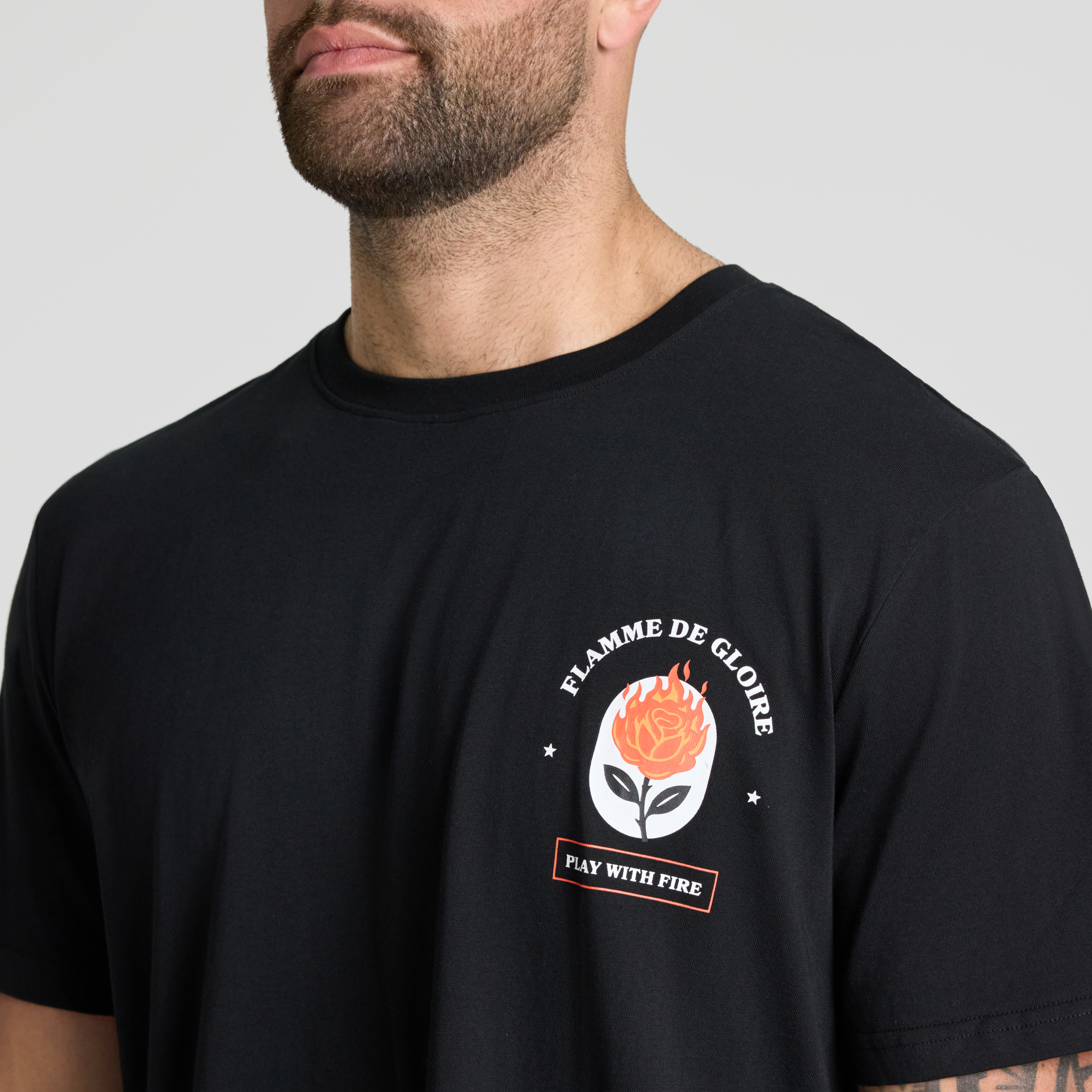 Black Flames Print Tee
