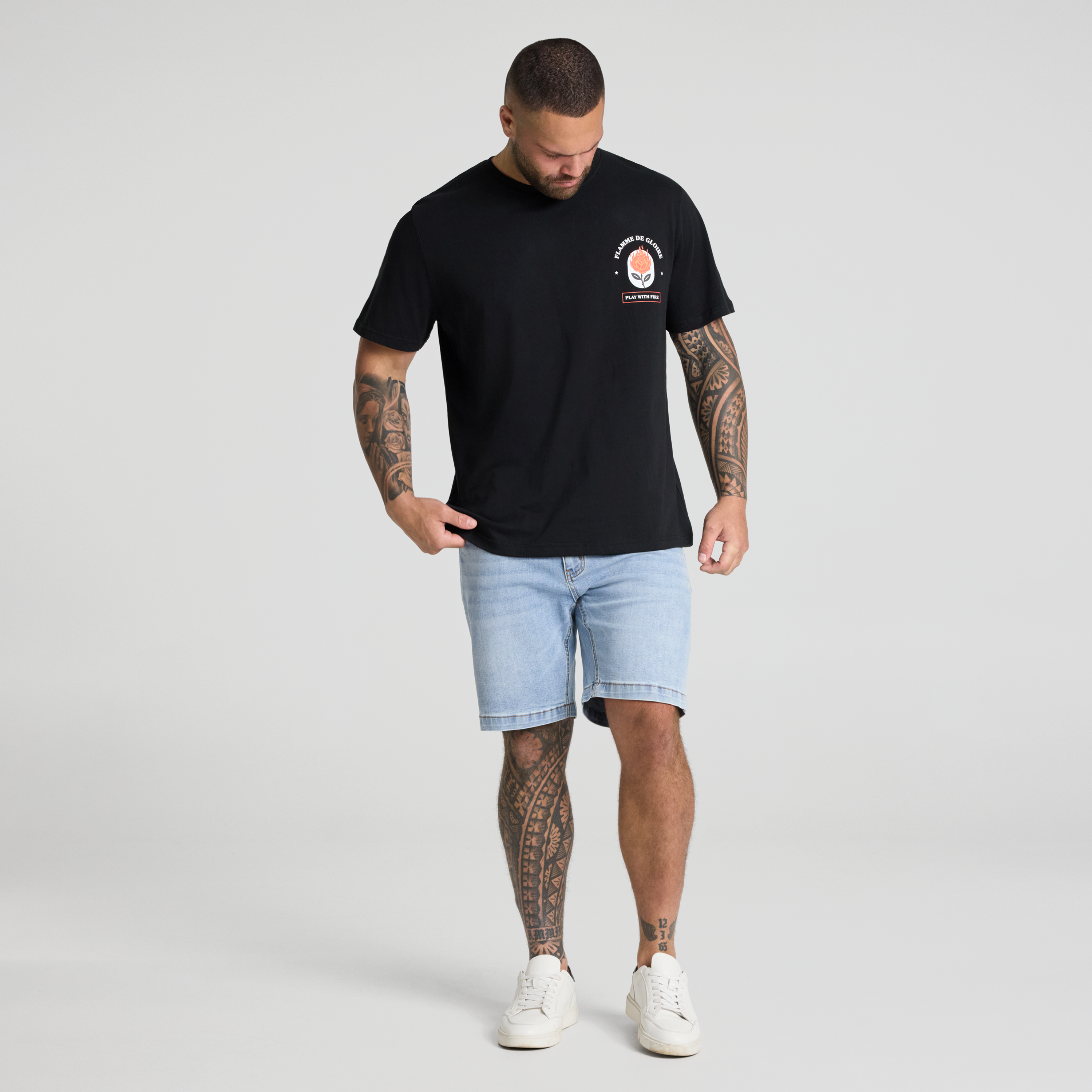 Black Flames Print Tee