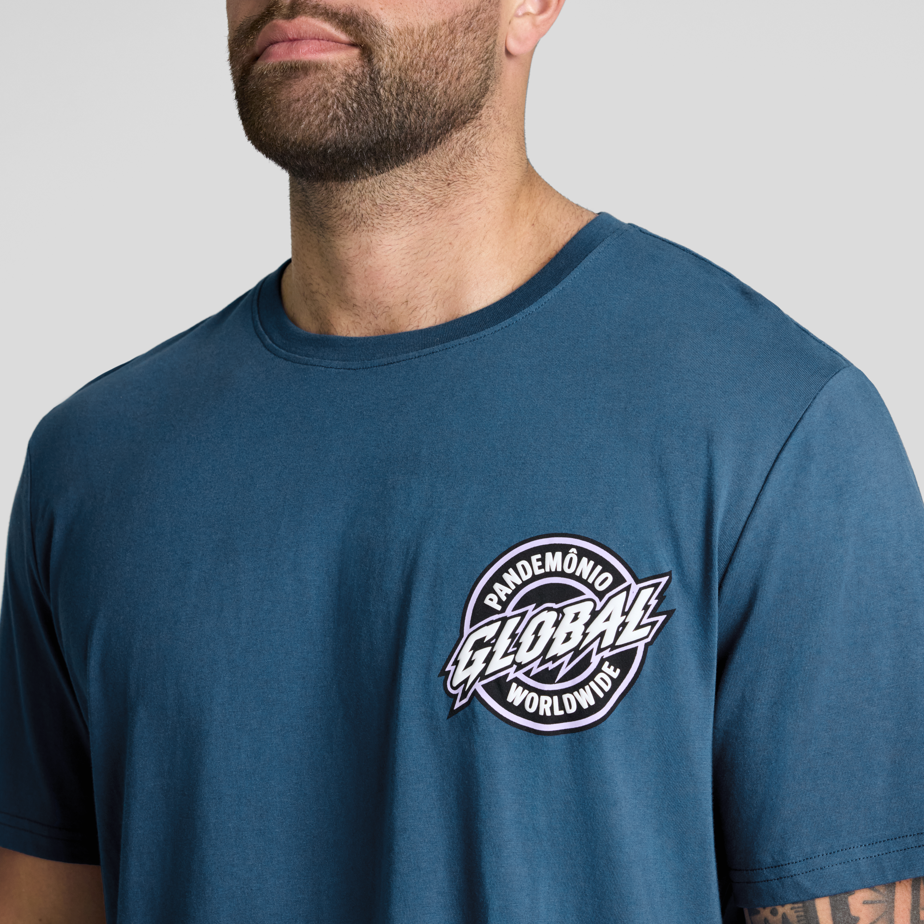 Airforce Blue Pandemonium Print Tee