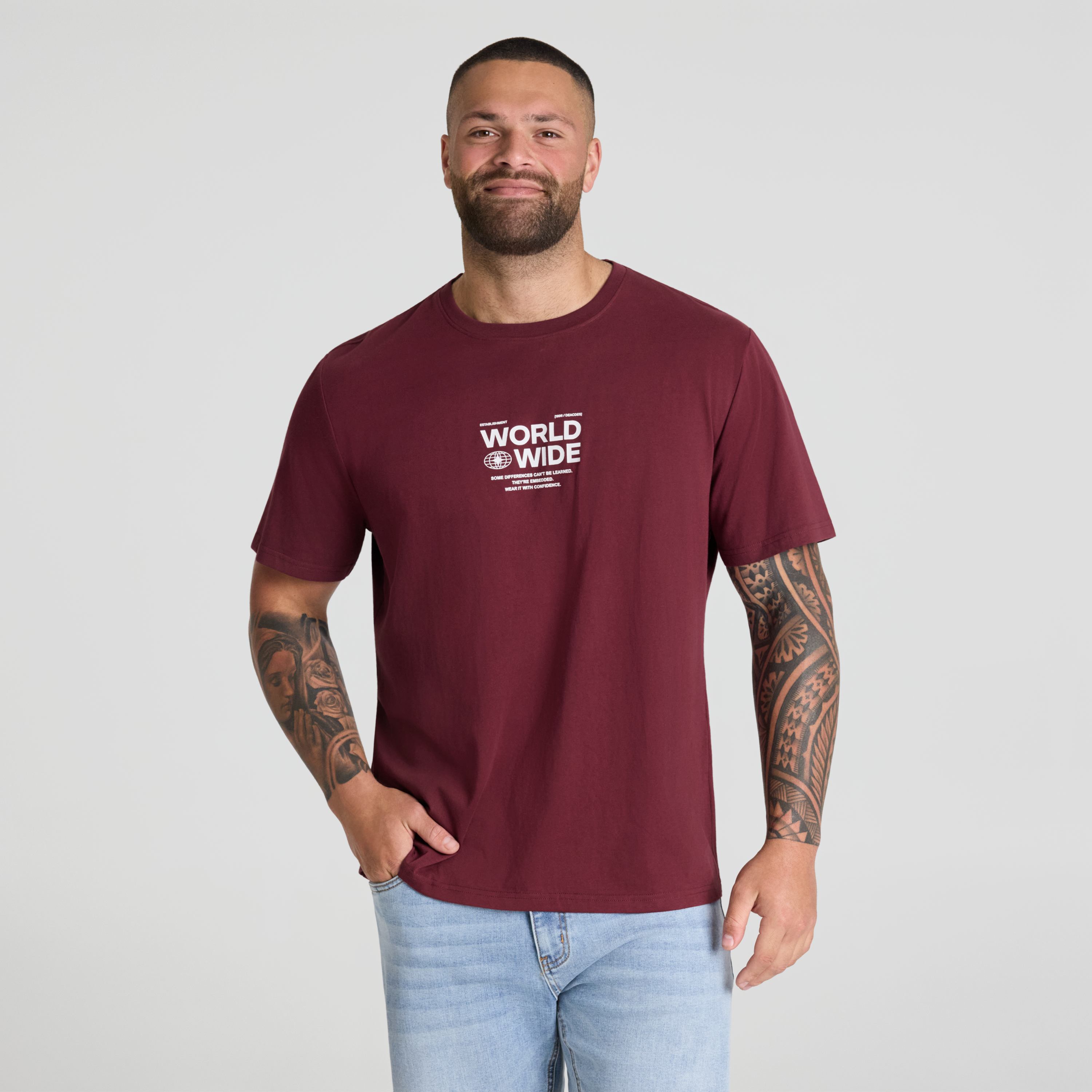 Berry Wide World  Print Tee