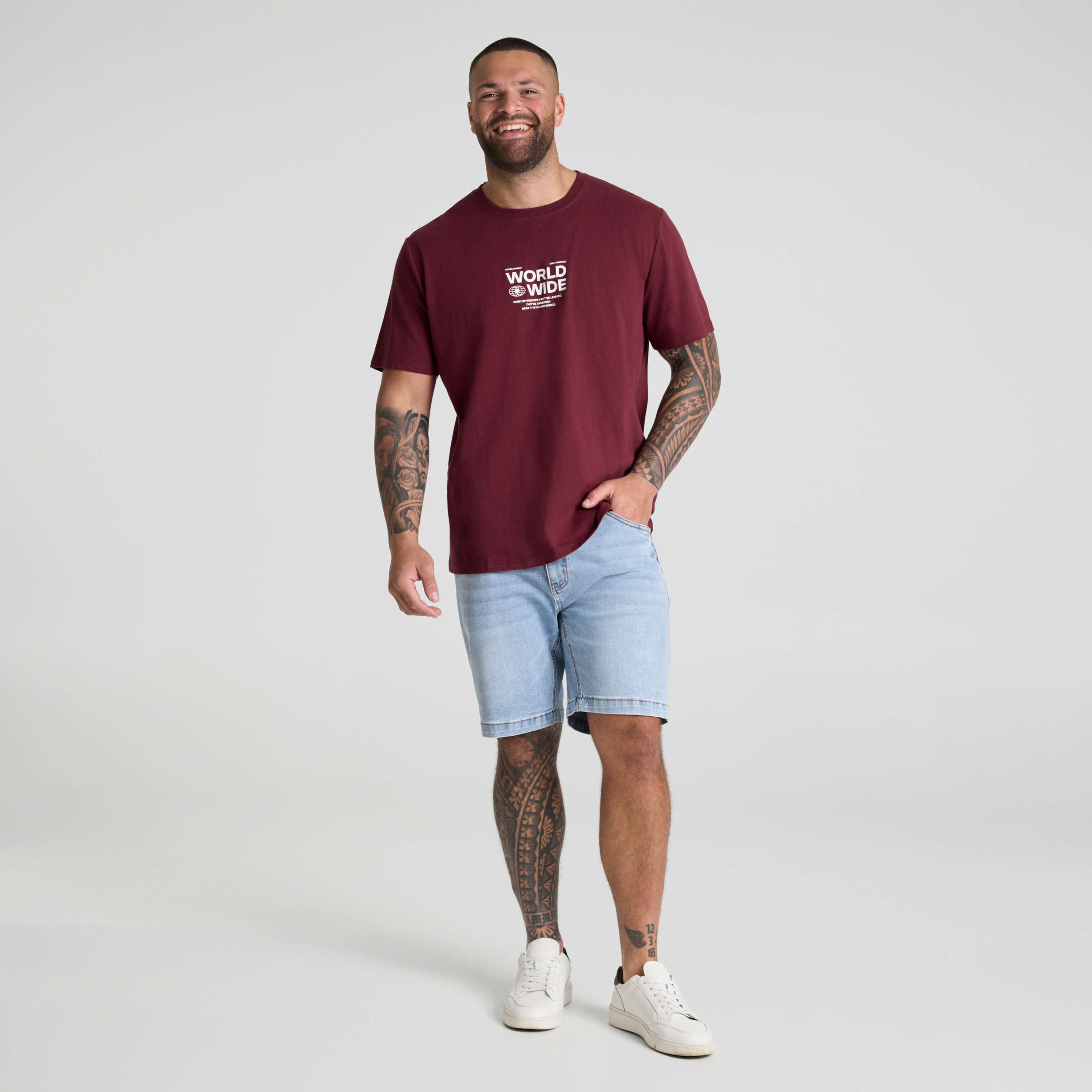 Berry Wide World  Print Tee
