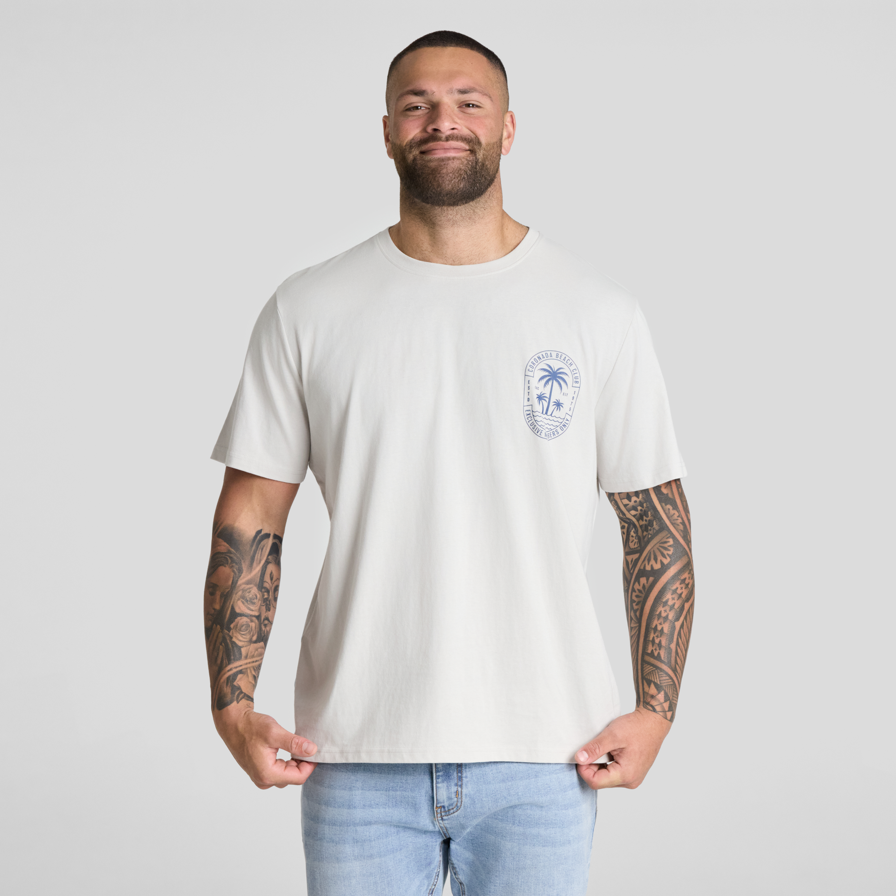 Light Grey Members  Print Tee