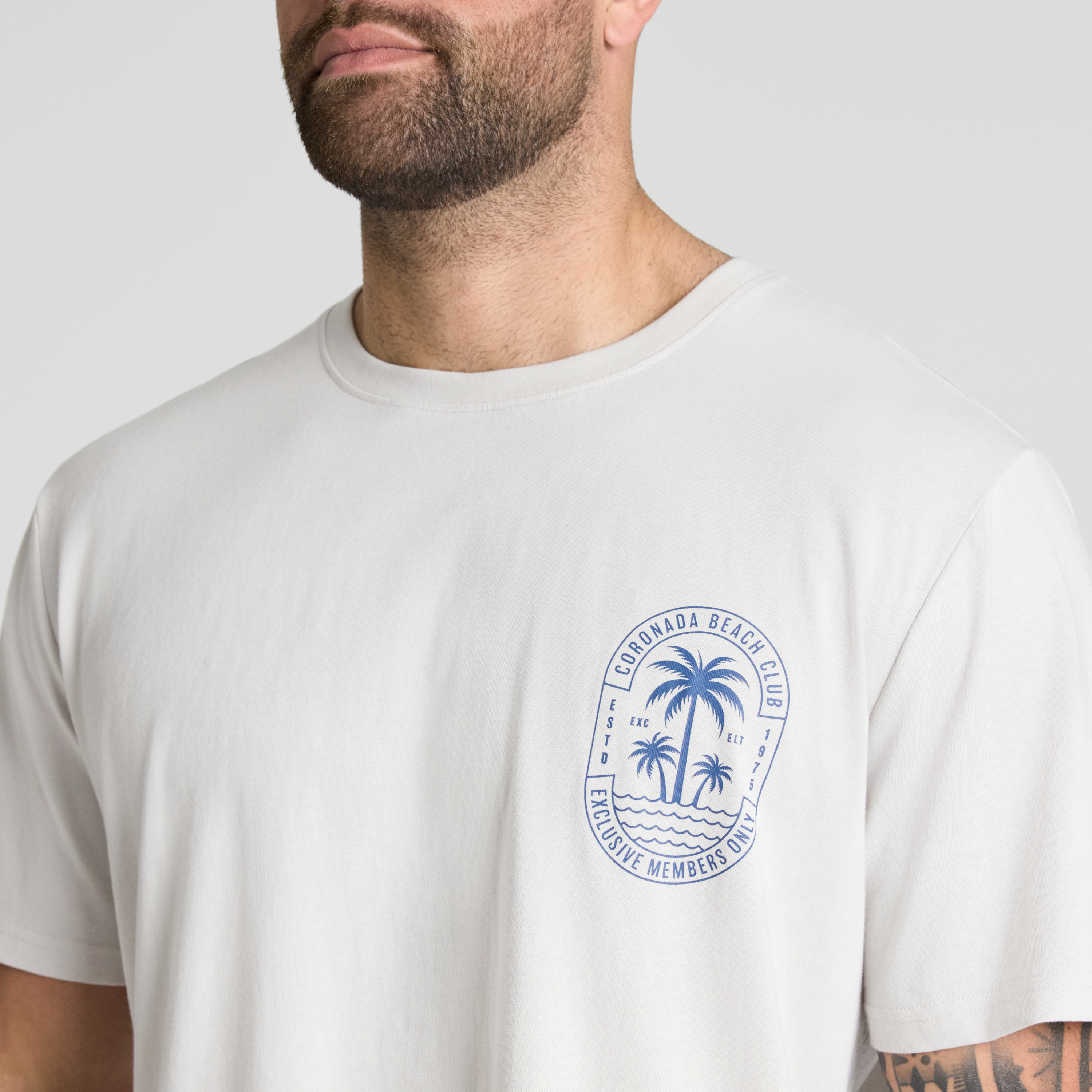 Light Grey Members  Print Tee
